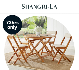 Shangri-La Maya Bay 4 Seater Foldable Outdoor Patio Set Acacia Wood Product Image