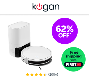 Kogan SmarterHome™ G80 Robot Vacuum Cleaner and Mop with Auto-Empty Dock Product Image