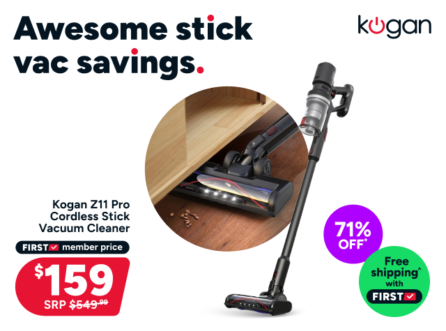 Kogan Z11 Pro Cordless Stick Vacuum Cleaner (Black)