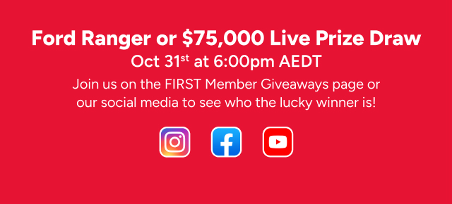 Live prize draw - 6pm, October 31st!