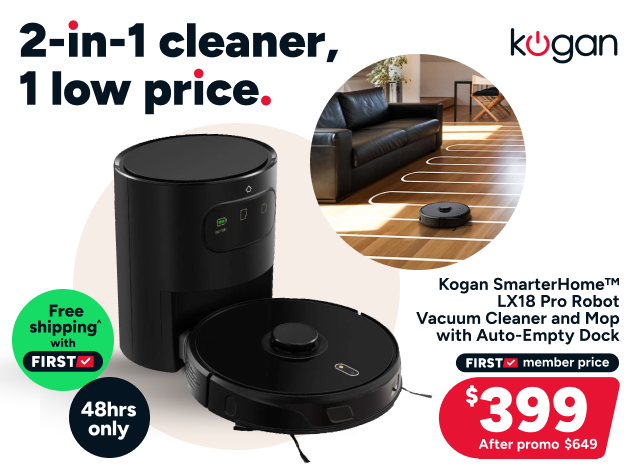 Kogan SmarterHome™ LX18 Pro Robot Vacuum Cleaner and Mop with Auto-Empty Dock