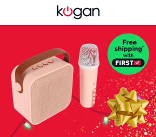 Kogan Mini Karaoke Bluetooth Speaker with Microphone (Pink) Product Image