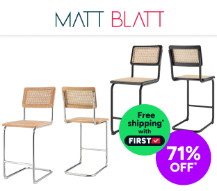 Matt Blatt Set of 2 Marcel Breuer Cesca Counter Stool Replica Product Image