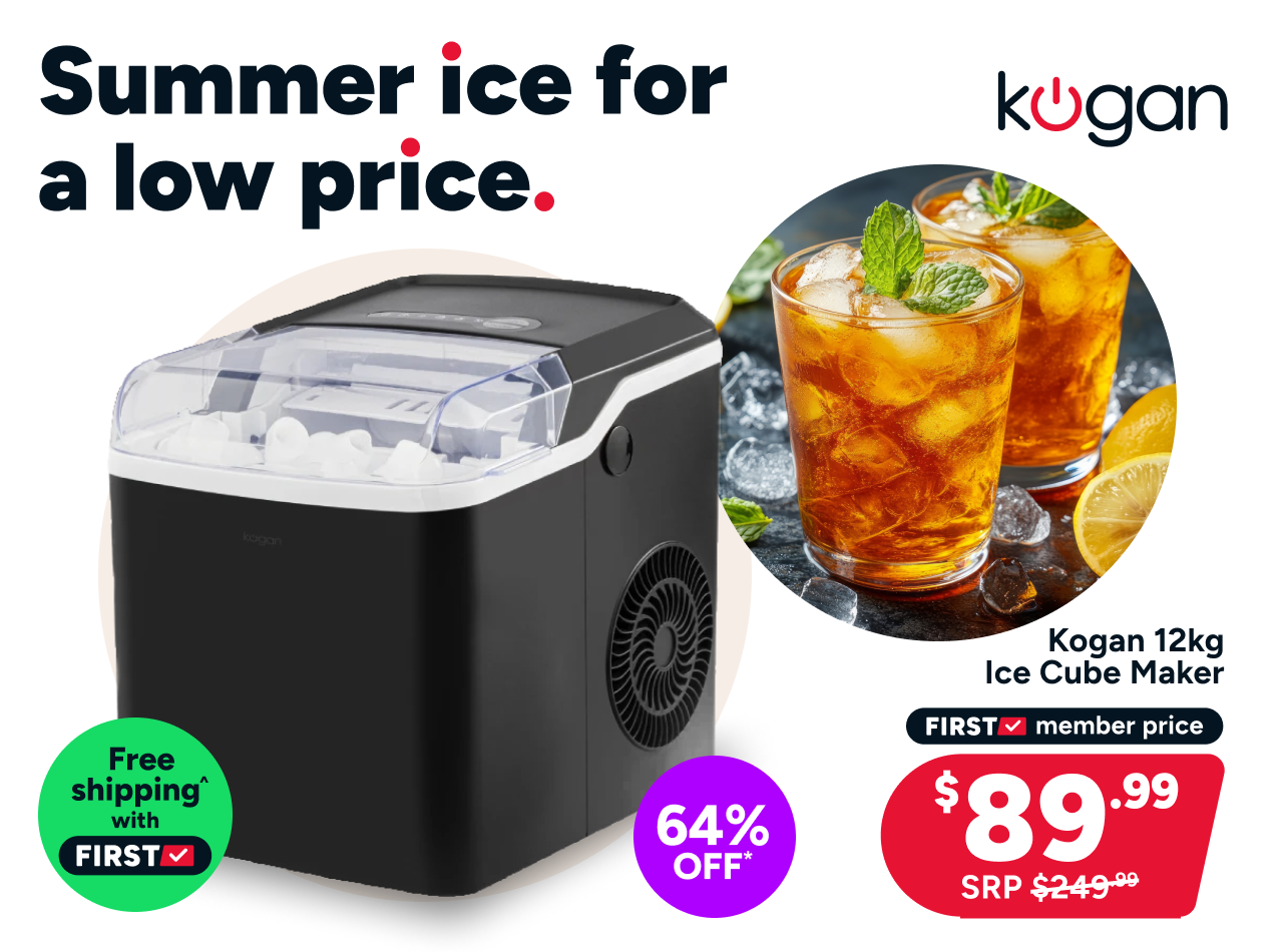 Kogan 12kg Ice Cube Maker with Self-Cleaning (Black)