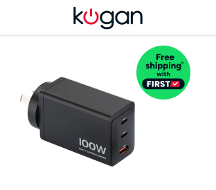 Kogan 100W 3-Port GaN Super Fast PD Phone Charger Product Image