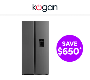 Kogan 592L Side by Side Fridge with Water Dispenser (Stainless Steel) Product Image