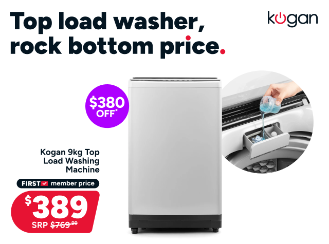 Kogan 9kg Top Load Washing Machine (Grey)