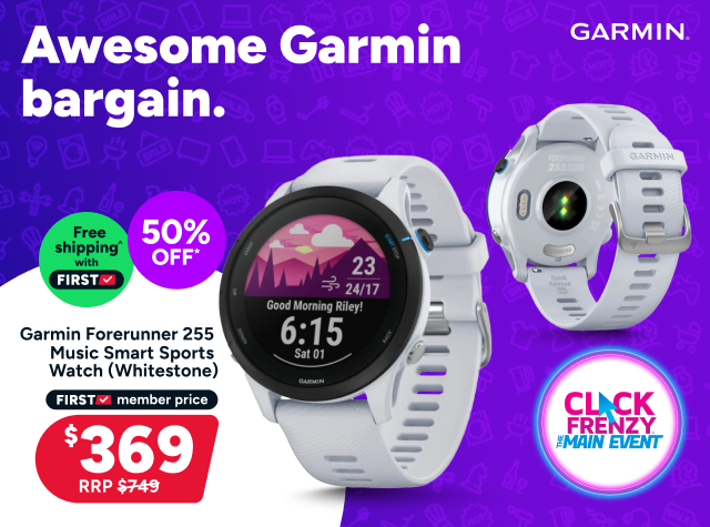 Garmin Forerunner 255 Music Smart Sports Watch (Whitestone)