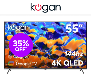 Kogan 55" QLED 4K 144Hz Smart AI Google TV Product Image