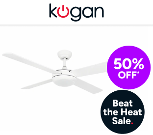 Kogan SmarterHome™ 132cm DC Motor Ceiling Fan with LED Light (White) Product Image