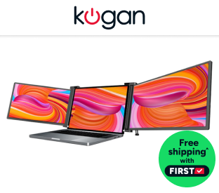 Kogan XPRESSO 15.6" Full HD Pro Dual Screen Tri-Fold Portable Monitor Product Image