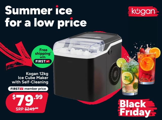 Kogan 12kg Ice Cube Maker with Self-Cleaning (Black)