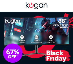 Kogan Infinity 38" Curved Ultrawide WQHD 144Hz 1ms FreeSync USB-C Gaming Monitor (3840 x 1600) Product Image