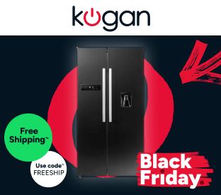 Kogan 551L Side by Side Fridge with Water Dispenser (Black Stainless Steel) Product Image