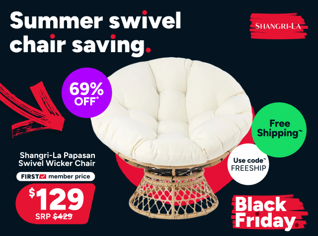 Shangri-La Papasan Swivel Wicker Chair