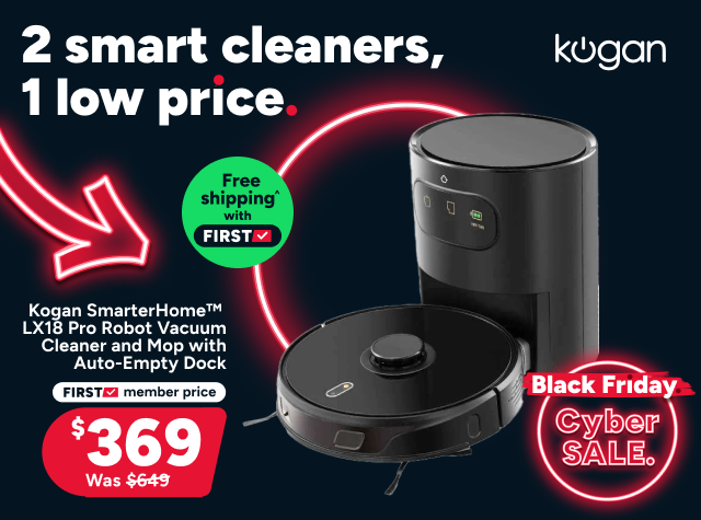 Kogan SmarterHome™ LX18 Pro Robot Vacuum Cleaner and Mop with Auto-Empty Dock