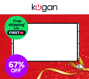 Kogan 100'' Double Tripod Projector Screen with Stand Product Image