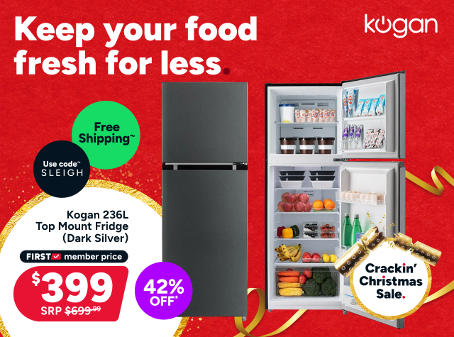 Kogan 236L Top Mount Fridge (Dark Silver)