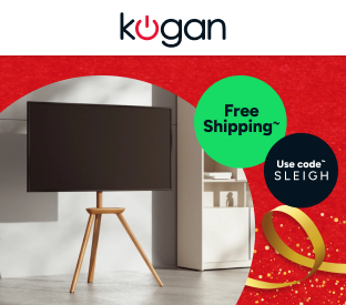 Kogan Oslo Studio Stand with Shelf for 45" - 65" TVs (Walnut) Product Image