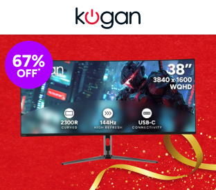 Kogan Infinity 38" Curved Ultrawide WQHD 144Hz 1ms FreeSync USB-C Gaming Monitor Product Image