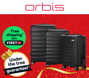 Orbis 3 Piece Capri Spinner Luggage Suitcase Set (Black) Product Image