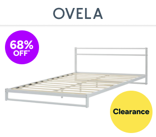 Ovela Michelle Metal Bed Frame (White, Double) Product Image