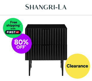 Shangri-La 2 Drawer Night Stand - Edinburgh Collection (Black) Product Image