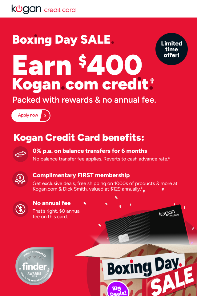 Kogan Money - Earn $400 Credit