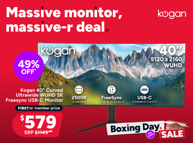 Kogan 40" Curved Ultrawide WUHD 5K Freesync USB-C Monitor (5120 x 2160)