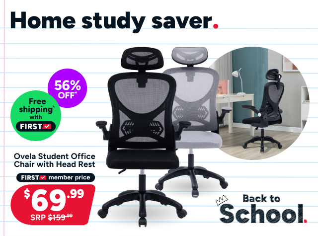 Ovela Student Office Chair with Head Rest