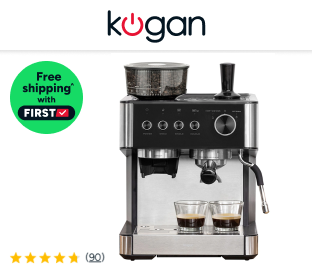 Kogan Espresso Barista Coffee Machine with Grinder Product Image