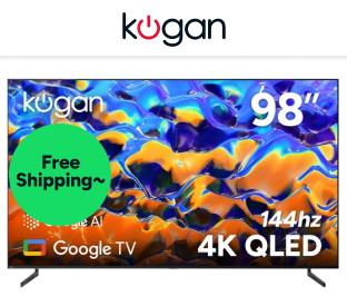 Kogan 98" QLED 4K 144Hz Smart AI Google TV Product Image