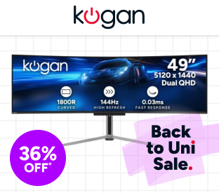 Kogan Infinity 49" Curved Ultrawide QD-OLED Dual QHD 5K 144Hz 0.03ms USB-C Gaming Monitor Product Image