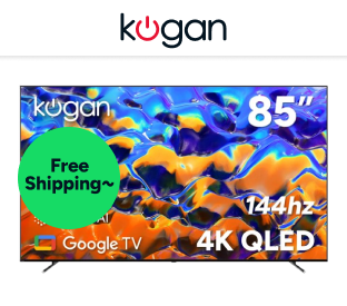 Kogan 85" QLED 4K 144Hz Smart AI Google TV Product Image