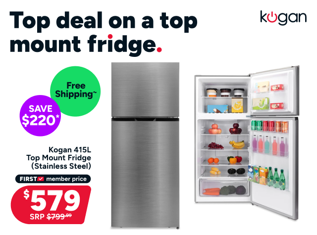 Kogan 415L Top Mount Fridge (Stainless Steel)