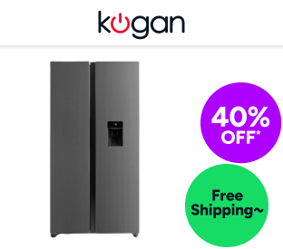 Kogan 592L Side by Side Fridge with Water Dispenser (Stainless Steel) Product Image