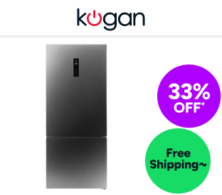 Kogan 416L Bottom Mount Fridge (Dark Stainless Steel) Product Image