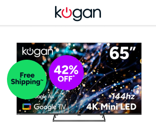 Kogan 65" Mini-LED QLED 4K Smart AI Google TV Product Image