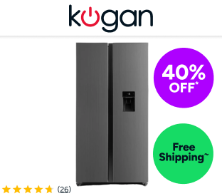 Kogan 592L Side by Side Fridge with Water Dispenser (Stainless Steel) Product Image