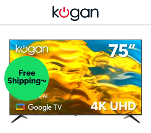 Kogan 75" LED 4K Smart AI Google TV Product Image