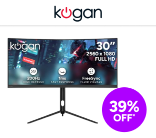 Kogan Infinity 30" Curved Ultrawide WFHD 200Hz 1ms FreeSync Gaming Monitor (2560 x 1080) Product Image