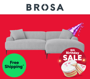 Brosa Seta 4 Seater Sofa with Chaise (Gainsboro Grey, Right Chaise) Product Image