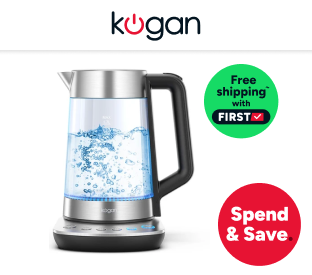 Kogan 1.7L Double Wall Glass Smart Kettle (Stainless Steel) Product Image