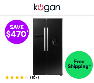 Kogan 551L Side by Side Fridge with Water Dispenser (Black Stainless Steel) Product Image