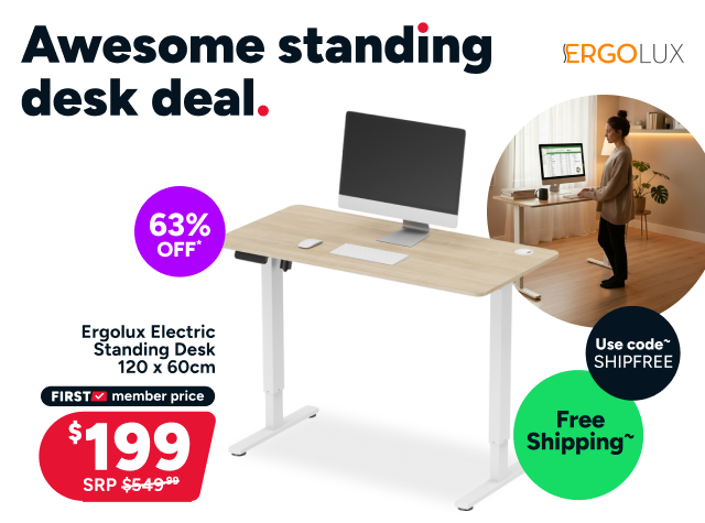 Ergolux Electric Standing Desk 120 x 60cm (Oak/White)