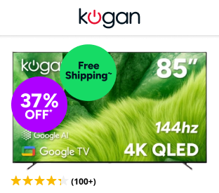 Kogan 85" QLED 4K 144Hz Smart AI Google TV Product Image