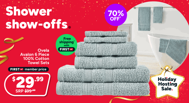 Ovela Avalon 6 Piece 100% Cotton Towel Set