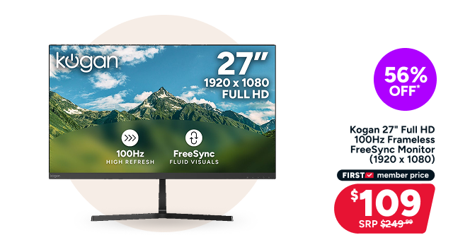 Kogan 27" Full HD 100Hz Frameless FreeSync Monitor (1920 x 1080)