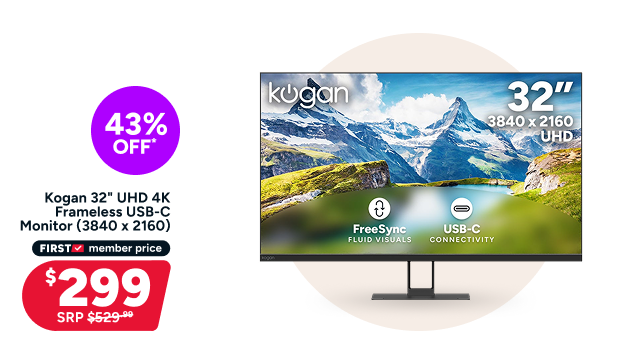 Kogan 32" UHD 4K Frameless USB-C Monitor (3840 x 2160)