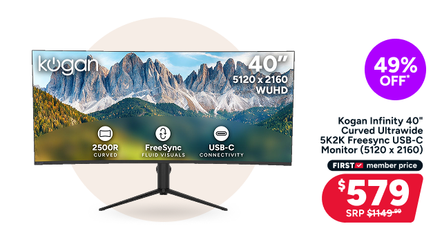 Kogan Infinity 40" Curved Ultrawide WUHD 5K2K Freesync USB-C Monitor (5120 x 2160)